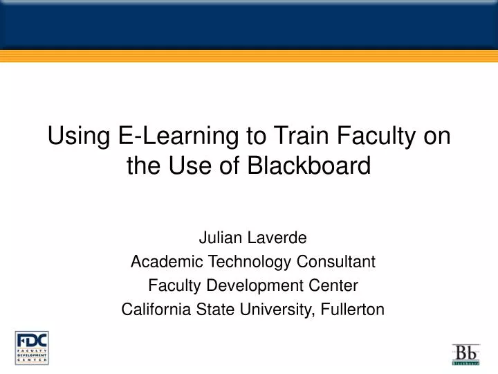 using e learning to train faculty on the use of blackboard
