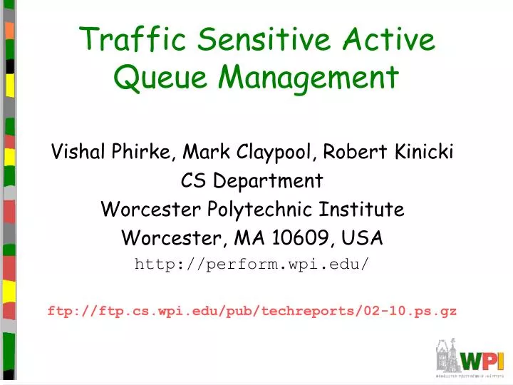 traffic sensitive active queue management