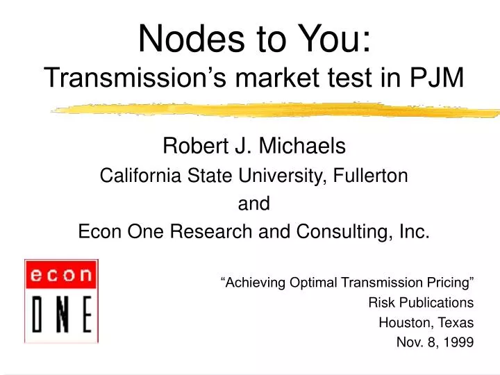nodes to you transmission s market test in pjm