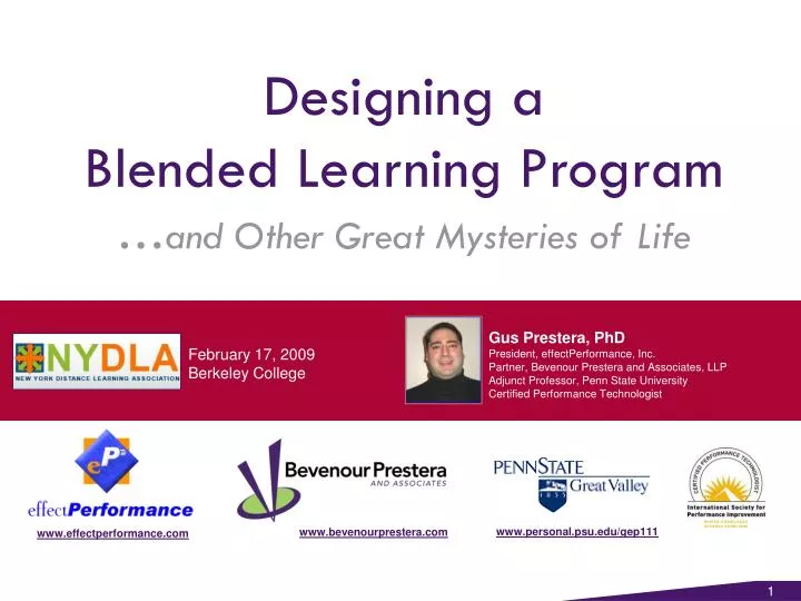 designing a blended learning program and other great mysteries of life