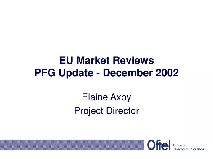 eu market reviews pfg update december 2002