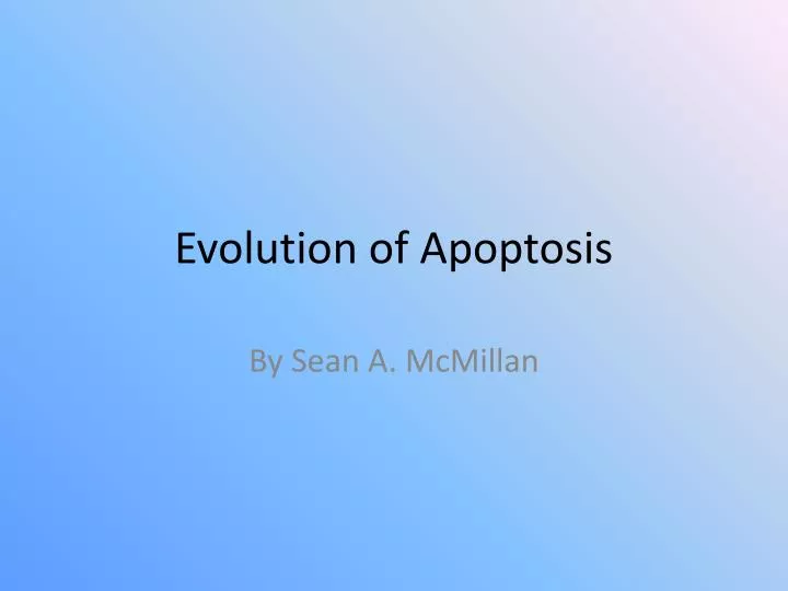 evolution of apoptosis