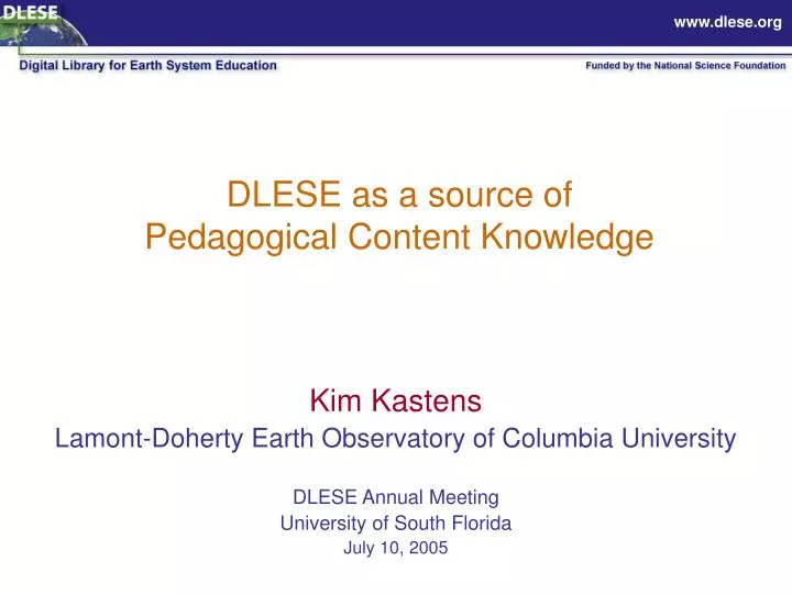 dlese as a source of pedagogical content knowledge