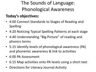 The Sounds of Language: Phonological Awareness