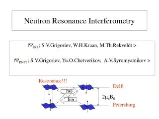 Neutron Resonance Interferometry