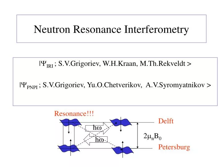 neutron resonance interferometry