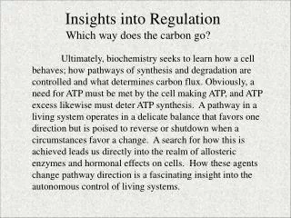 Insights into Regulation