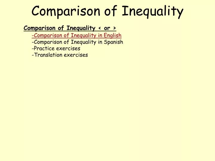 comparison of inequality