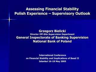 International Conference on Financial Stability and Implications of Basel II