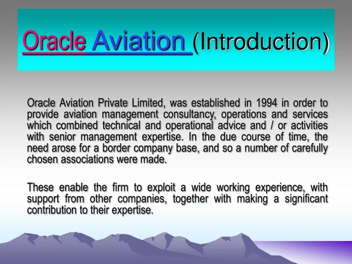 oracle aviation introduction