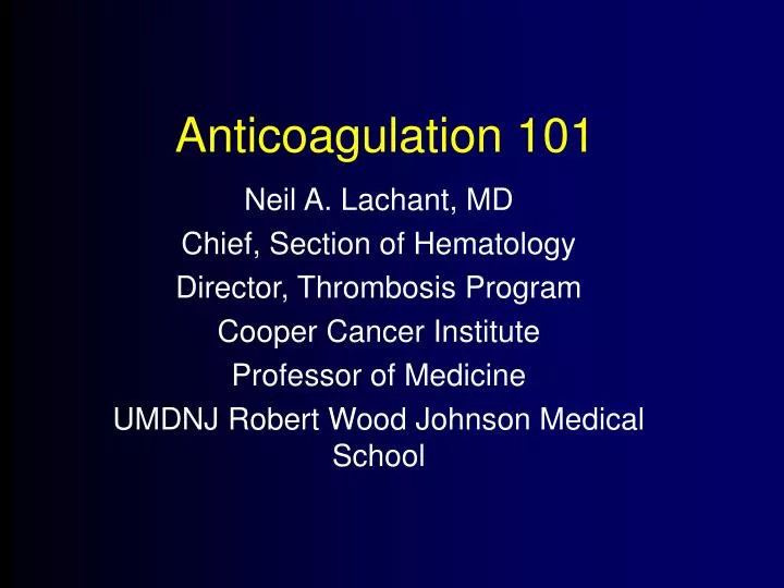 anticoagulation 101