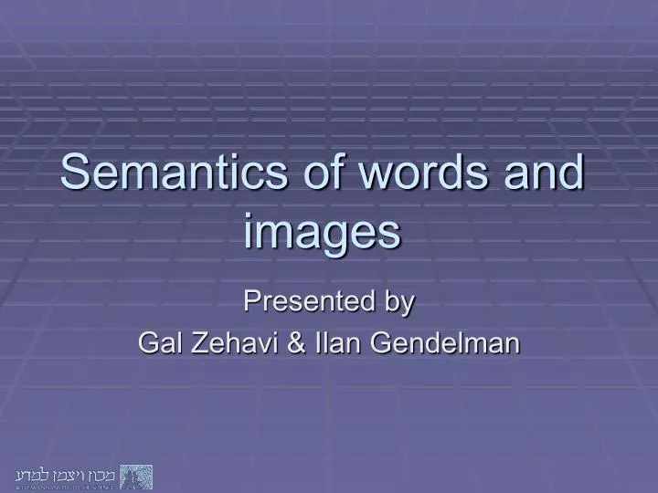semantics of words and images