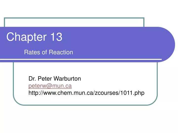 chapter 13 rates of reaction