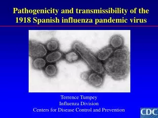 Pathogenicity and transmissibility of the 1918 Spanish influenza pandemic virus
