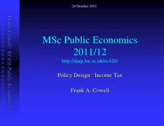 MSc Public Economics 2011/12 darp.lse.ac.uk/ec426/