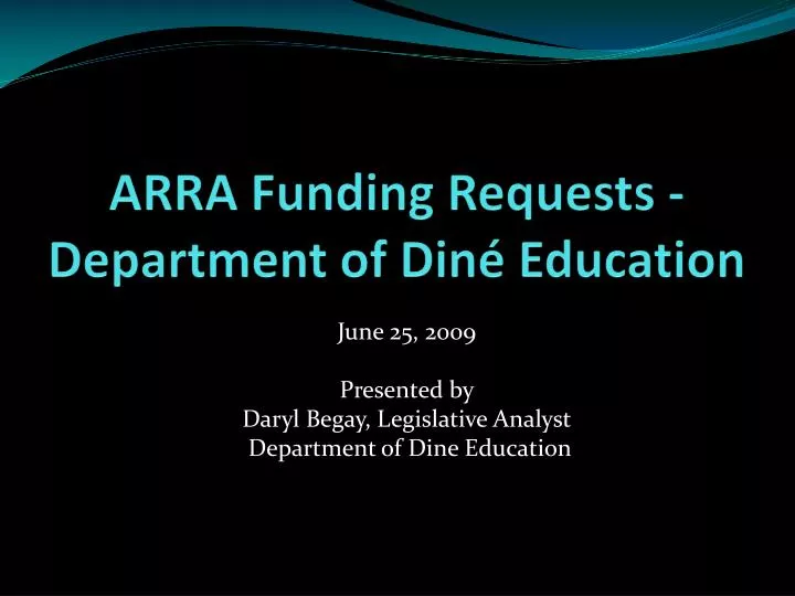 arra funding requests department of din education
