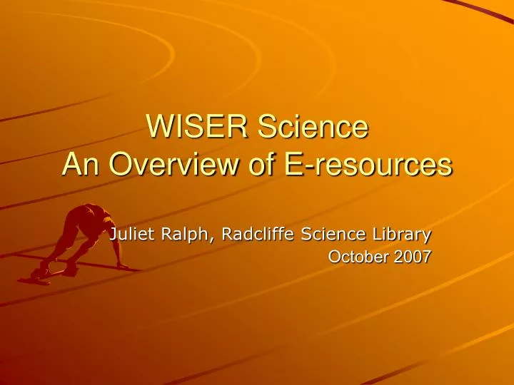 wiser science an overview of e resources