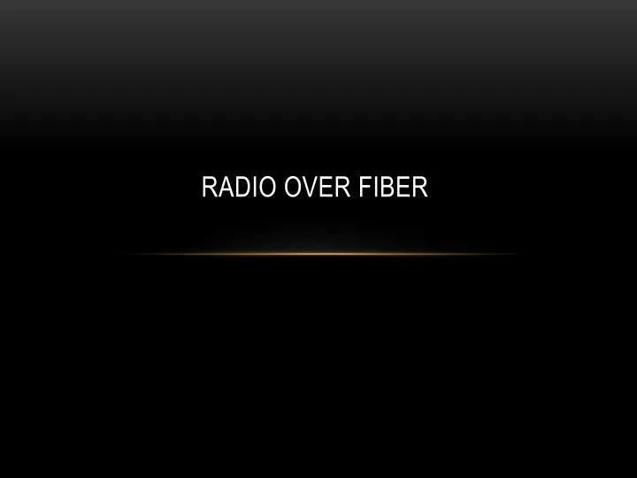 radio over fiber