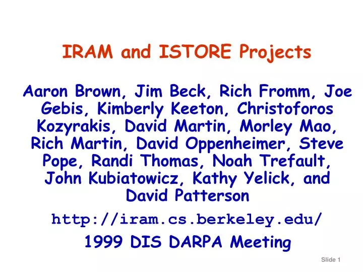 iram and istore projects