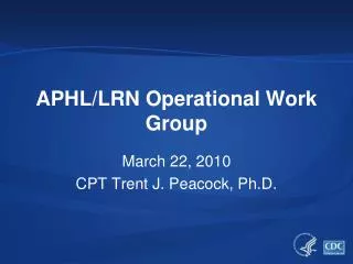 APHL/LRN Operational Work Group