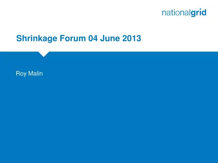 shrinkage forum 04 june 2013
