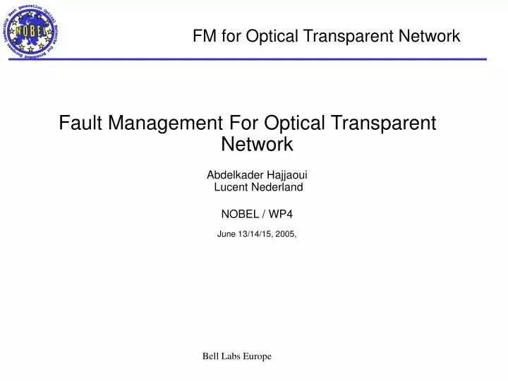 fm for optical transparent network