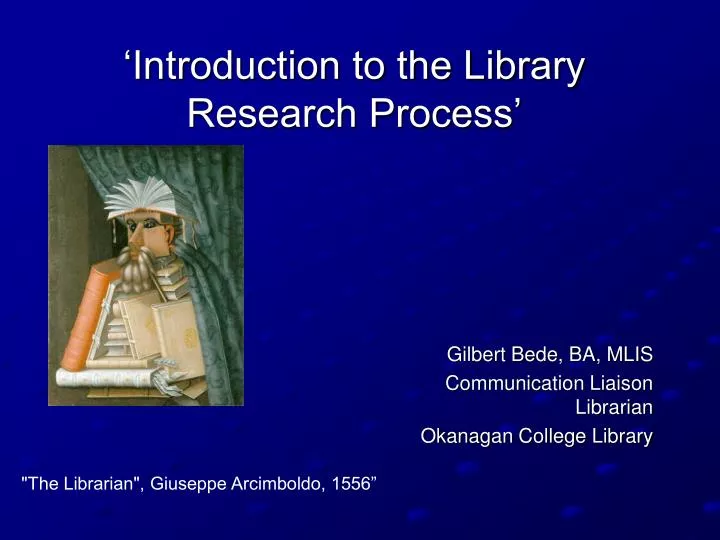 introduction to the library research process