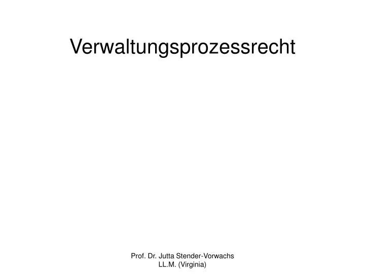 verwaltungsprozessrecht