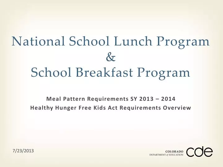 national school lunch program school breakfast program