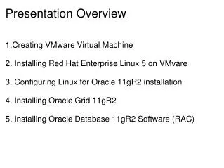 Presentation Overview