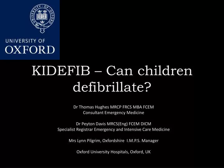 kidefib can children defibrillate