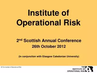 Institute of Operational Risk