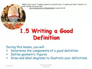 1.5 Writing a Good Definition