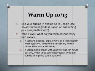 Warm Up 10/13