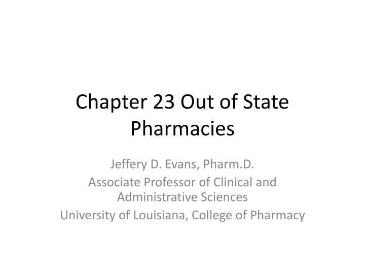 chapter 23 out of state pharmacies