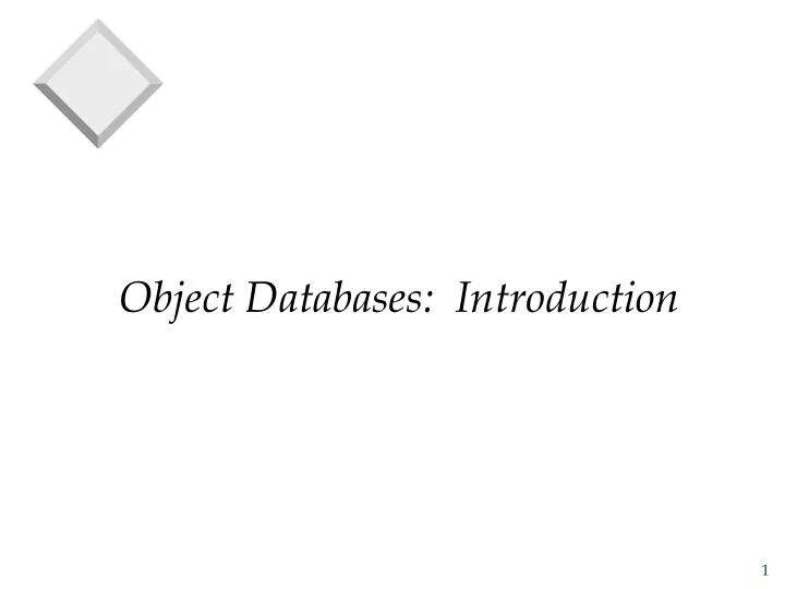 object databases introduction