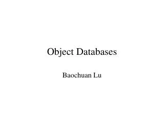 Object Databases