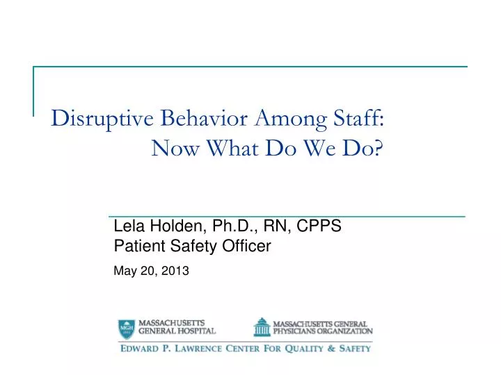 disruptive behavior among staff now what do we do