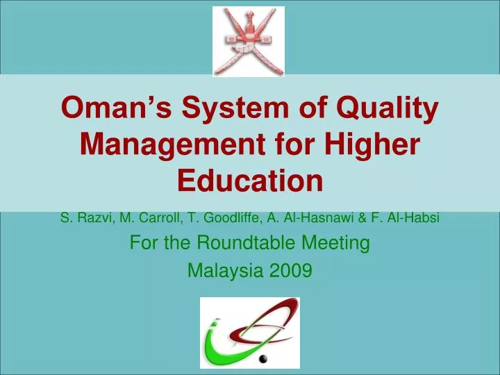 oman s system of quality management for higher education