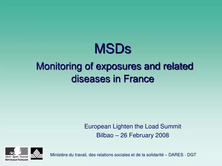 msds monitoring of exposures and related diseases in france