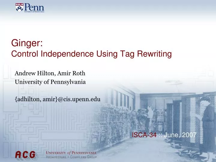 ginger control independence using tag rewriting