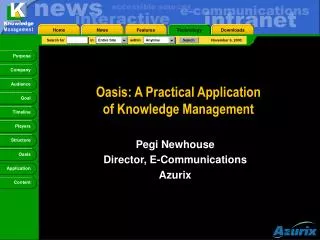 Oasis: A Practical Application of Knowledge Management