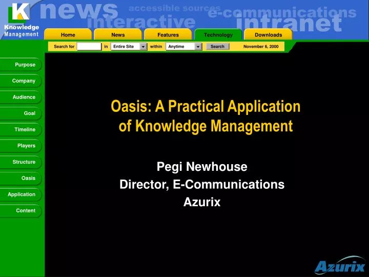oasis a practical application of knowledge management