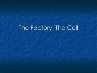 The Factory, The Cell