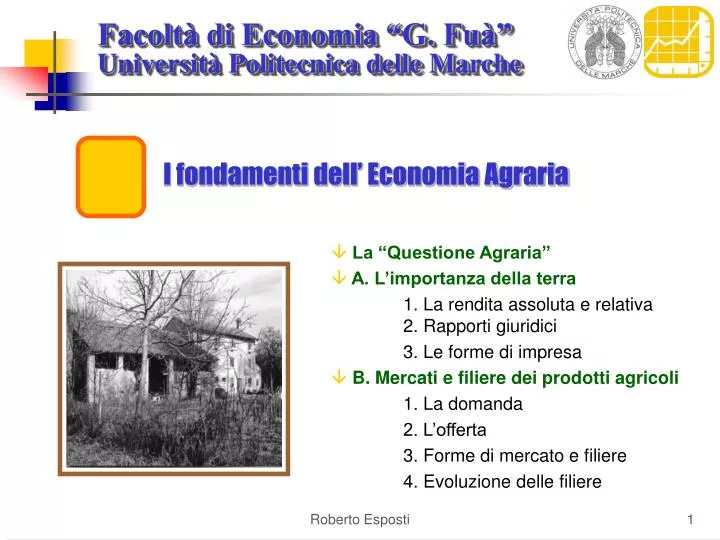 i fondamenti dell economia agraria