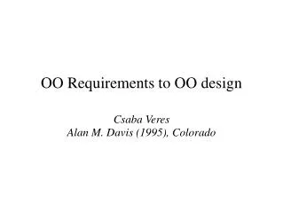 OO Requirements to OO design