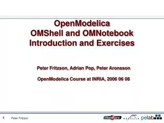 OpenModelica OMShell and OMNotebook Introduction and Exercises