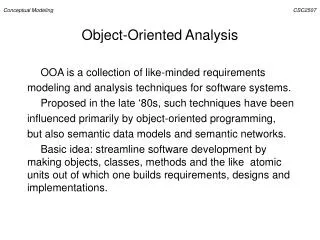 Object-Oriented Analysis