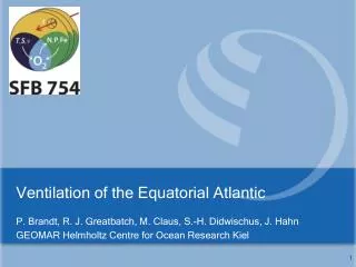 Ventilation of the E quatorial Atlantic