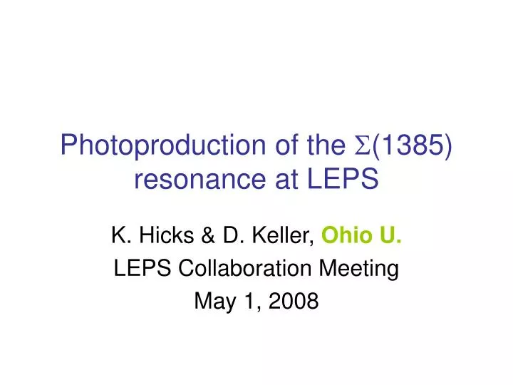 photoproduction of the s 1385 resonance at leps